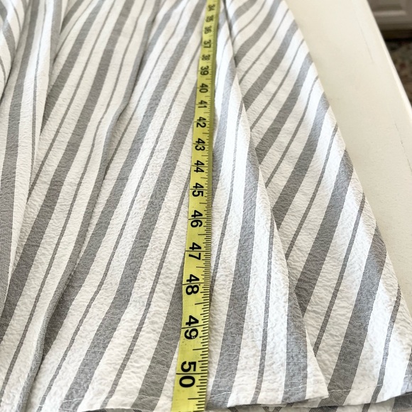 Calvin Klein Gray White Stripe Wrap Maxi Dress Size 10 - Picture 7 of 10